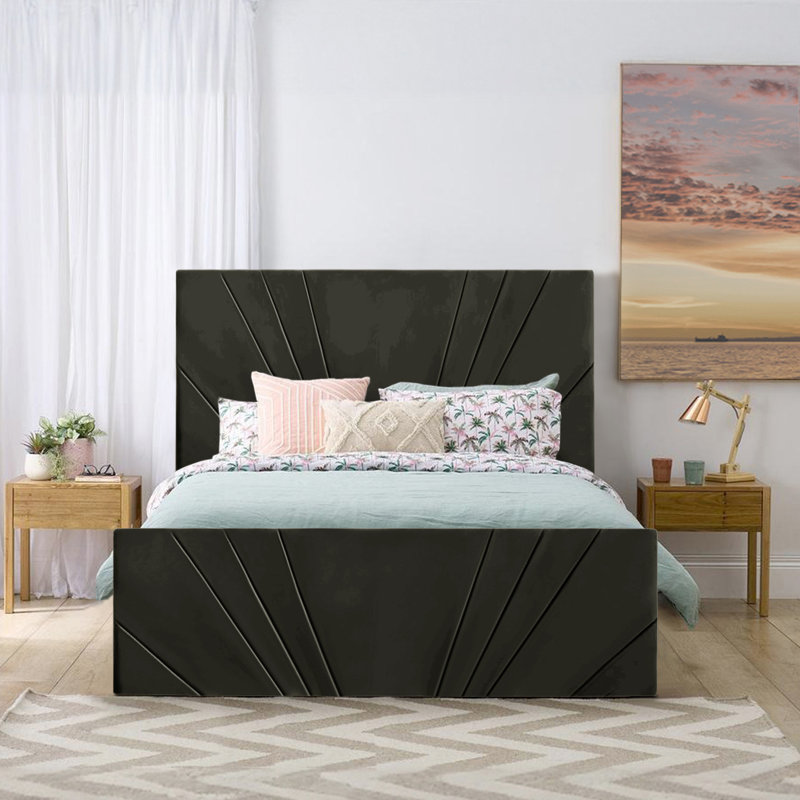 Burgoyne Upholstered Ottoman Storage Bed, Asphalt, UK Super King (120 x 190 cm)