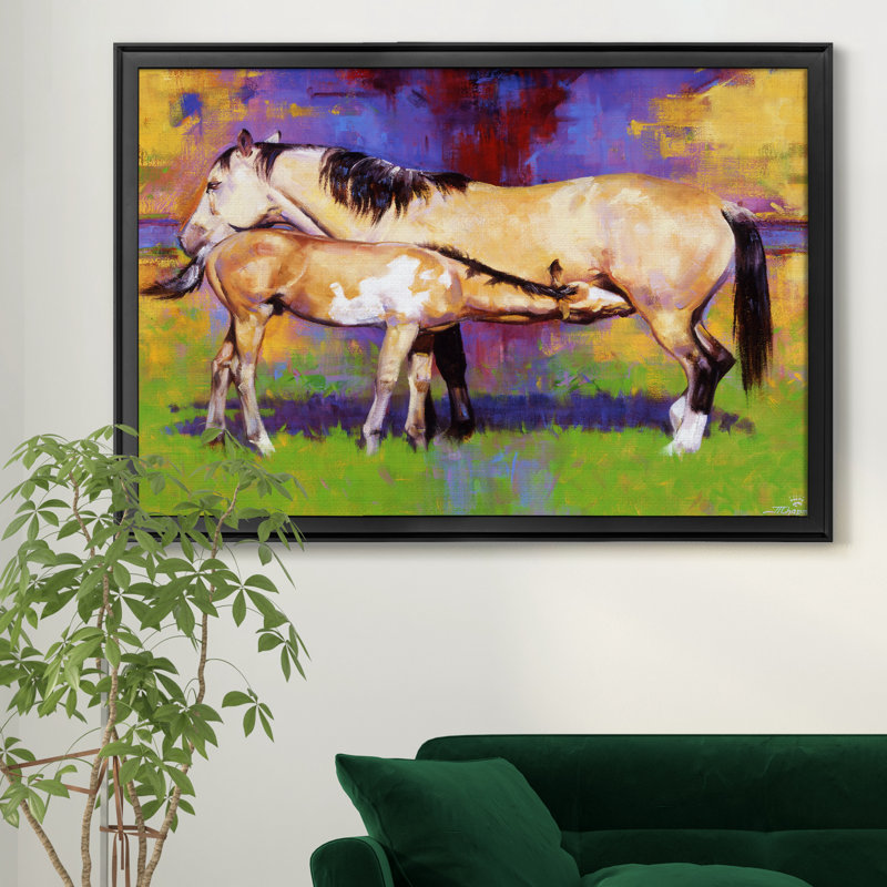 «Contenu», reproduction d'art sur toile, Cadre noir, H 30,5 po x l 42,5 po x P 1 po