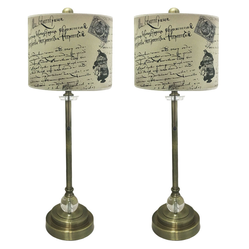 Doritza Crystal Buffet Lamp, Antique Brass