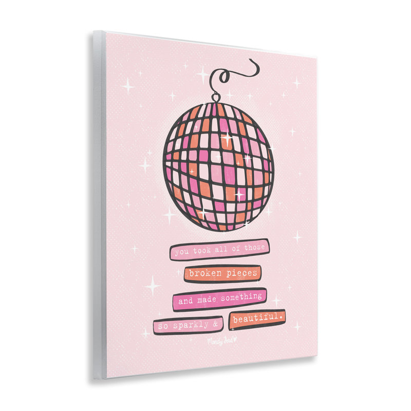 Sparkly & Beautiful Inspirational Wall Plaque, design par Mandy Ford Art + Illustration