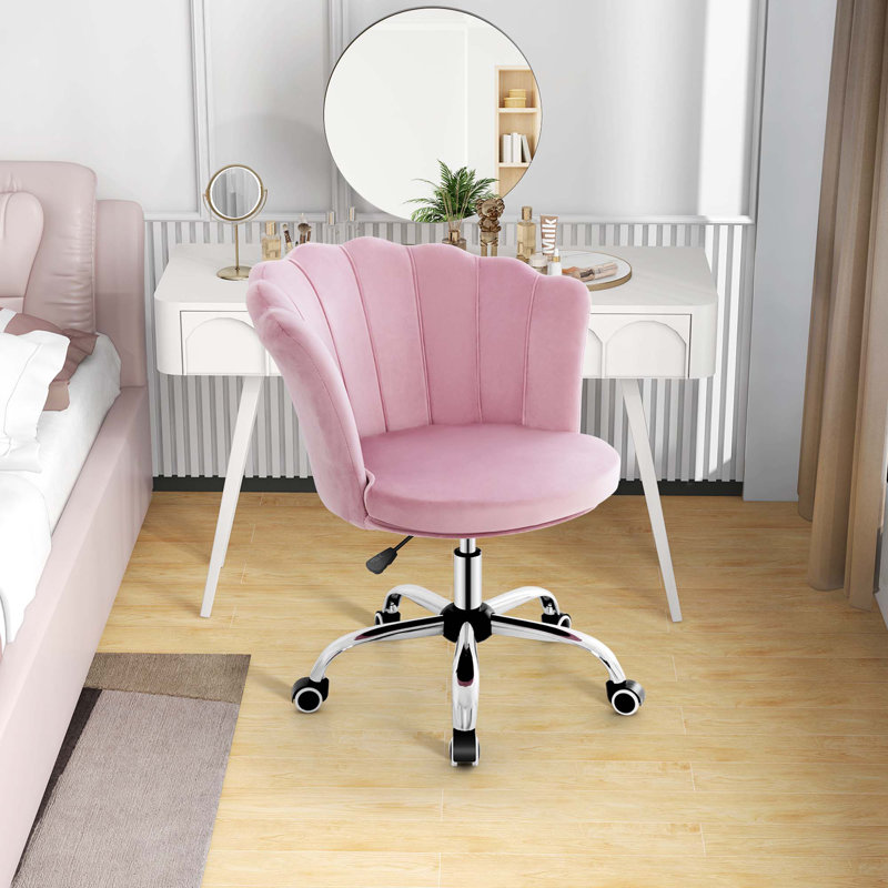 Anzavia Velvet Swivel Barrel Chair, Pink Velvet