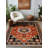 Quarza Collection Digital Print Cotton-Polyester Brown Moroccan Rug-1104706403