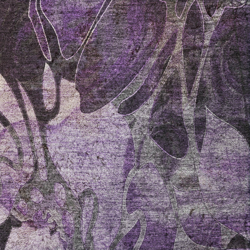 Tapis à poil long de qualité supérieure lavable à la machine ADS558, Purple, 8' x 10'