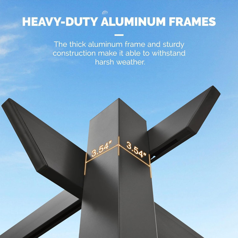13 Ft. W x 10 Ft. D Aluminum Pergola, Gray