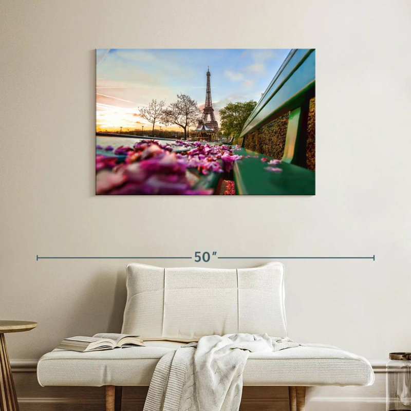 Serviette Ravi Eiffel au printemps, H 26 po x l 39 po