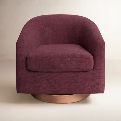 Bennett Linen Swivel Barrel Chair