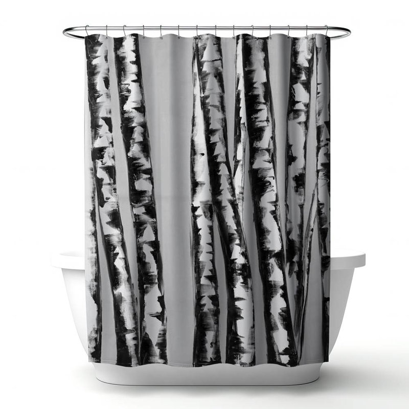 Shower Curtain LA51 – Polyester Shower Curtain, Dye Sublimation Print, 71" W × 74" L, Multicolor Light Gray