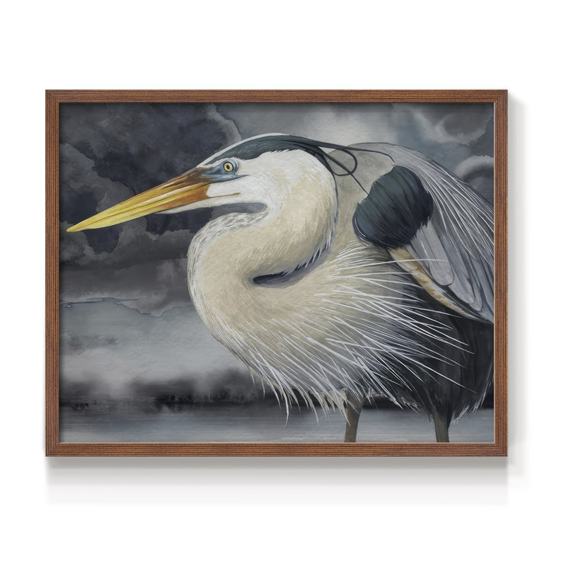 Stormy Blue II -Framed Print - Restickable, 11" H x 14" W, Walnut