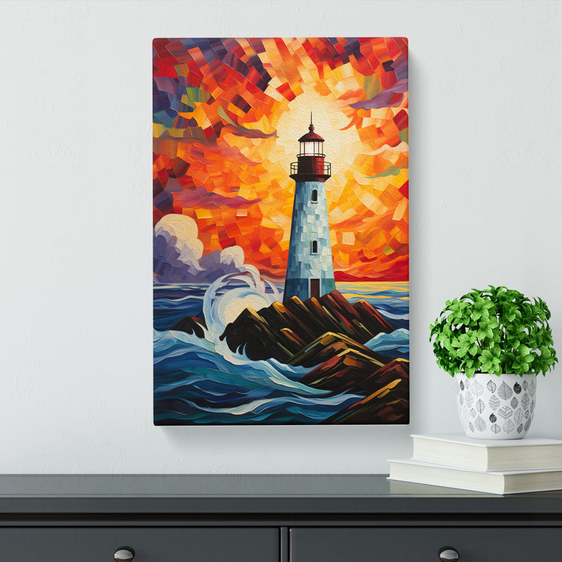 Lighthouse Orphism No.2 - Wrapped Canvas Print, 76cm H x 50cm W x 3cm D