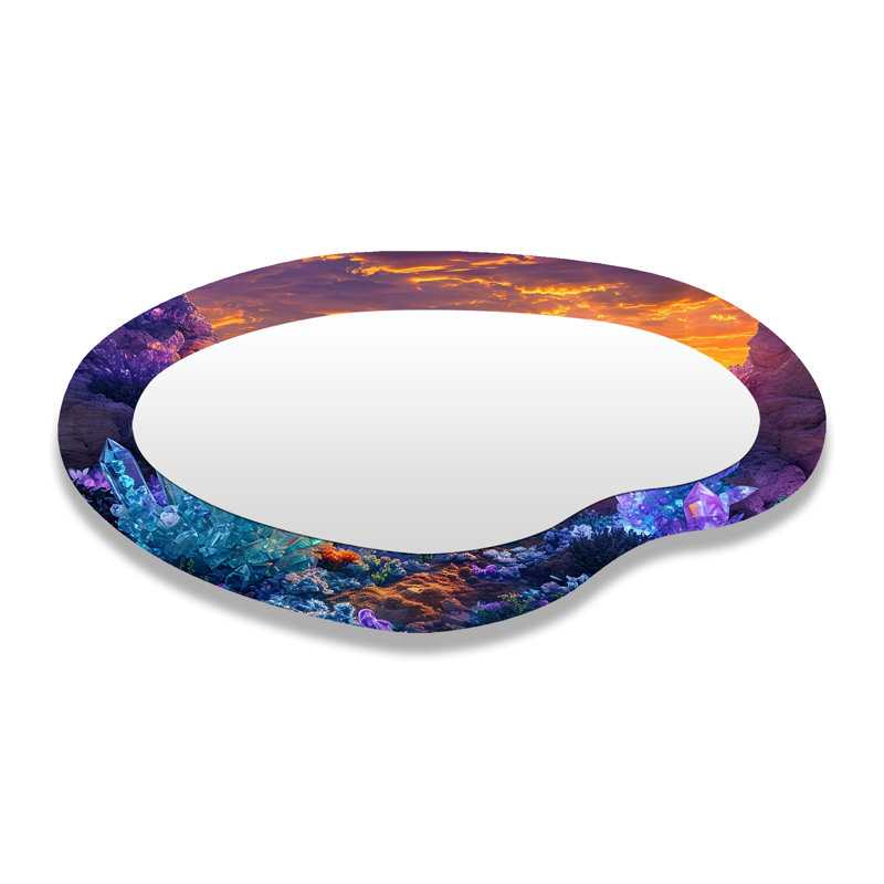Gems of the Earth Crystal Sunset - Miroir mural moderne et irrégulier