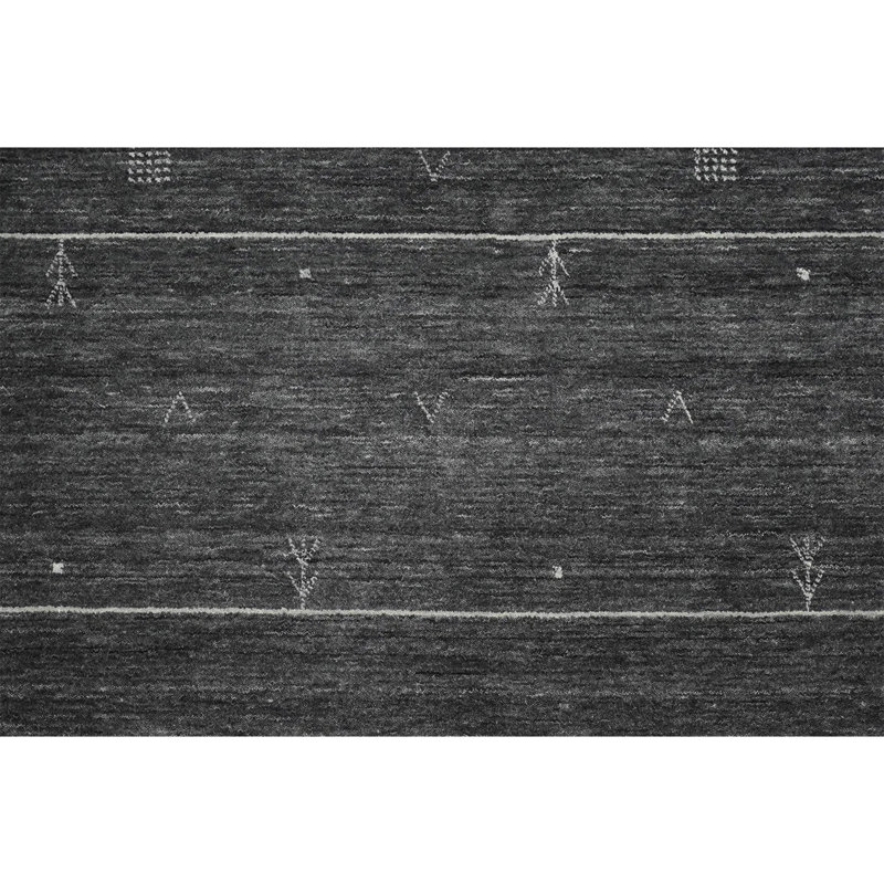 Tapis gris de haute qualité noué à la main, Rectangle 9 pi 9 po x 13 pi 9 po