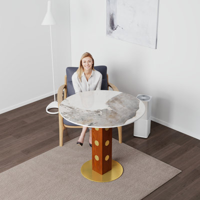 33.5" Round Pedestal Dining Table