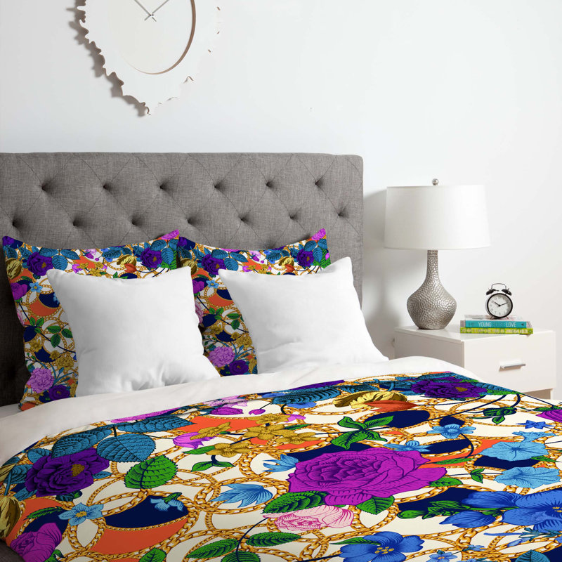 Juliana Curi Floral Duvet Cover, King Duvet Cover + 2 King Shams