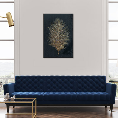 " Golden Feather, Metallic Quill Modern Black "