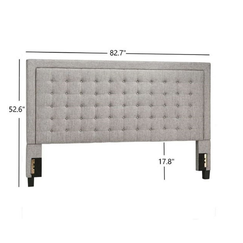 Tête de lit tapissier Kaster, Très grand lit Eastern, Gris foncé