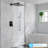 Shower Systems, 12" Rainfall Square Head And Handle Set, Shower Faucet Combo Kits, Wall Mounted Shower Fixtures