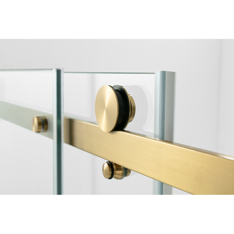 Kingston Brass Prato 60" L X 76" H Right Handed Showe Door, Brushed Brass