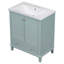 Ensemble de meuble-lavabo avec lavabo, armoire de salle de bain multifonctionnelle avec portes et tiroir, structure solide et panneau de fibres à densité moyenne-1681234797
