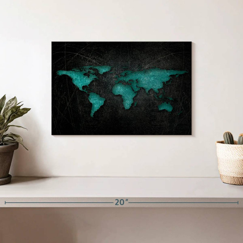 Carte du monde Aliaz XXII, H 8 po x l 12 po