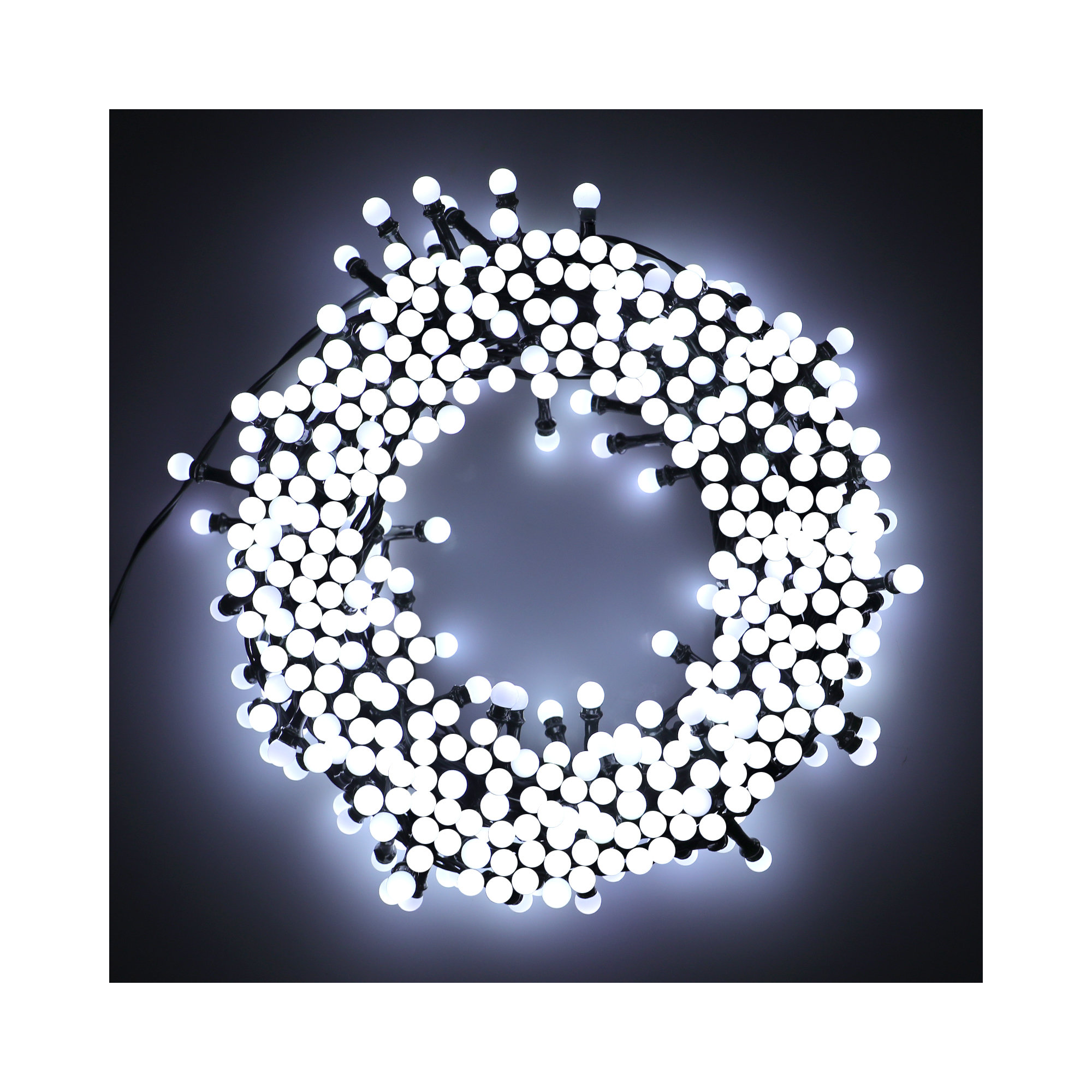 Outdoor LED String Lights with Modes, Cool White, 393"