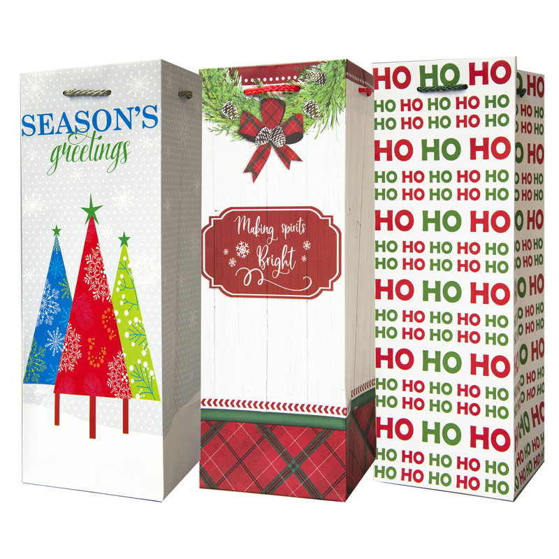 Paquet de 6 sacs-cadeaux de Noël assortis avec poignée