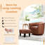 Fauteuil demi-tonneau pivotant avec repose-pieds, dossier courbé et accoudoirs-2062876539