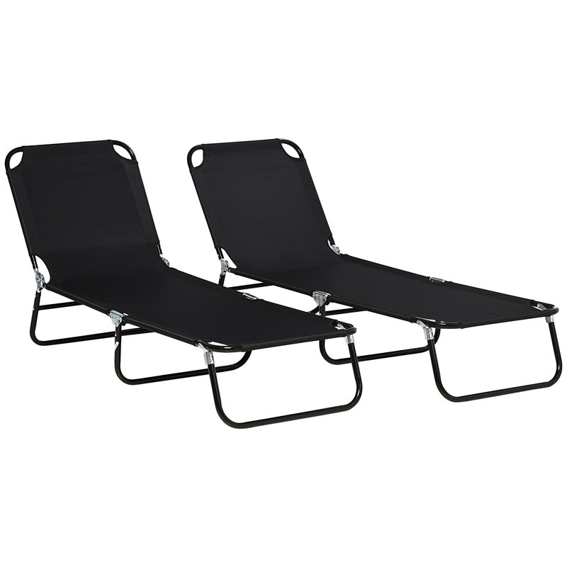 Brenisha 188cm Long Reclining Chaise Lounge Set, Black