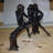 Three monkeys on a tree log - Bronze Statue -  Size: 27"L x 11"W x 18"H. 