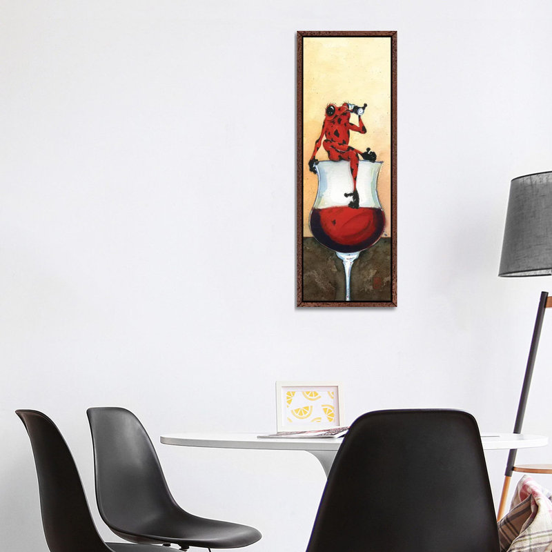 Happy Girl by Barton DeGraaf - Panoramic Painting on Canvas, 121.92cm H x 40.64cm W x 3.81cm D, Classic Brown Wood Framed
