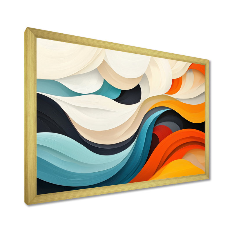 «Cosmic Dance Of Colors I», impression d'art abstrait impressionniste, H 34 po x l 44 po, Doré