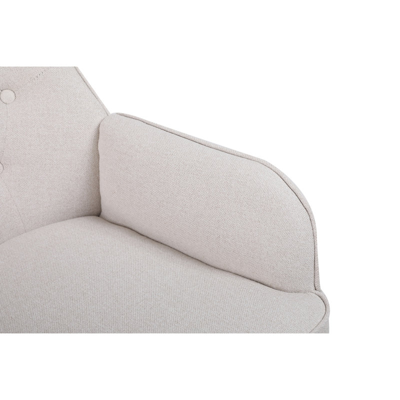 Fauteuil en sherpa de style moderne Mid-Century, Beige