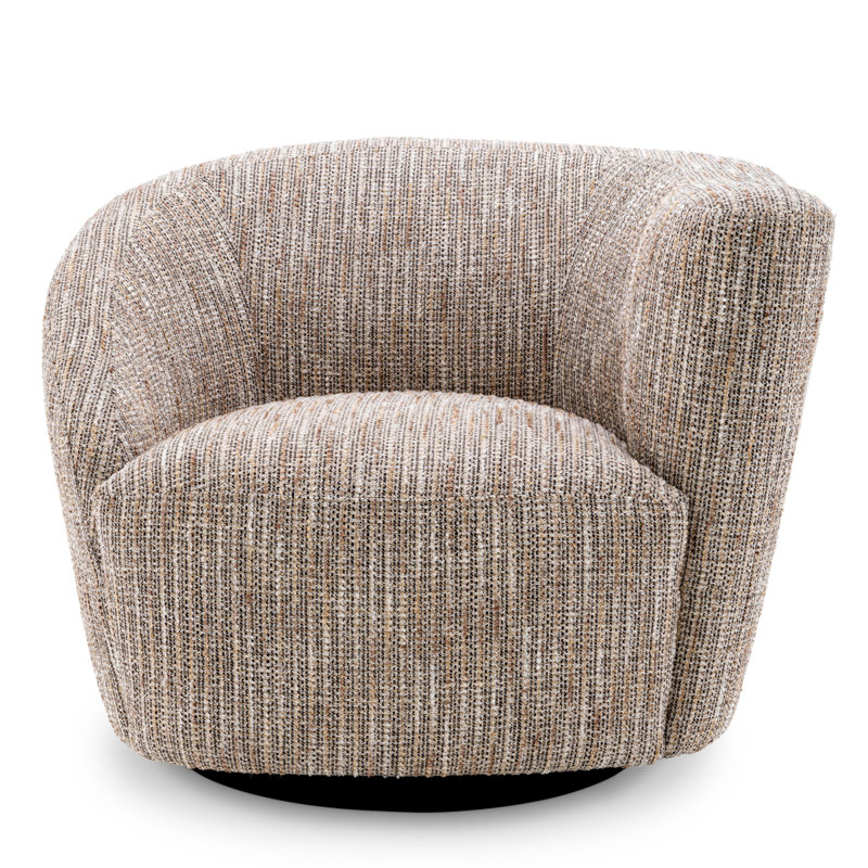 Fauteuil demi-tonneau l 35,43 po Colin, Mélange de polyester beige Mademoiselle