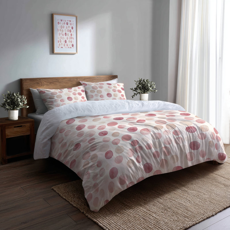 Ensemble de literie à motif géométrique 3 pièces - Ensemble de housse de couette et de coussins beige