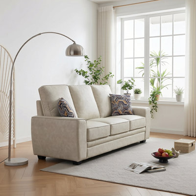 80.3" Modern Tech-Fabric Sofa with Pillow