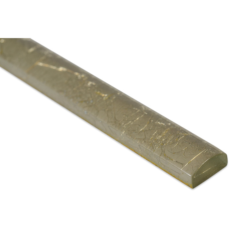 Gold Glass Round Pencil Liner Tile Trim 1x12