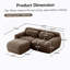 Canapé en forme de L sans os, tissu moelleux et moelleux, avec méridienne éponge haute densité 32D, aucun assemblage requis, conception ergonomique inférieure antidérapante, avec coussins décoratifs, convient aux chambres à coucher, chocolat-1358735266-1358735265