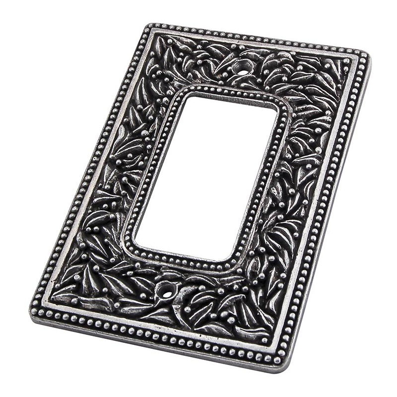 San Michele 1-Gang Rocker Wall Plate, Antique Silver