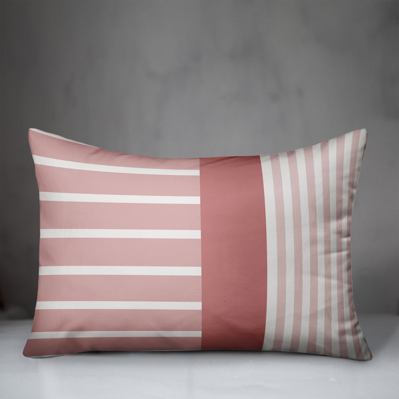 Abstract Outdoor Throw Pillow, Pink