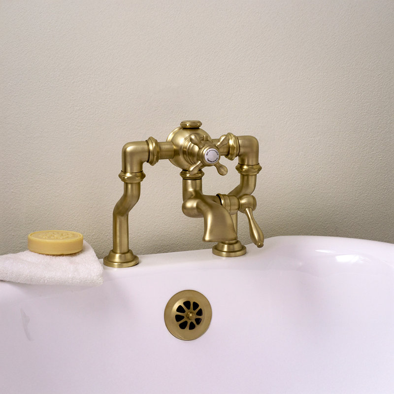 Robinet de baignoire thermostatique Offset, Unlacquered Satin Brass