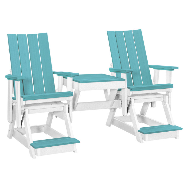 Fauteuil oscillant Brandon, Bleu / blanc