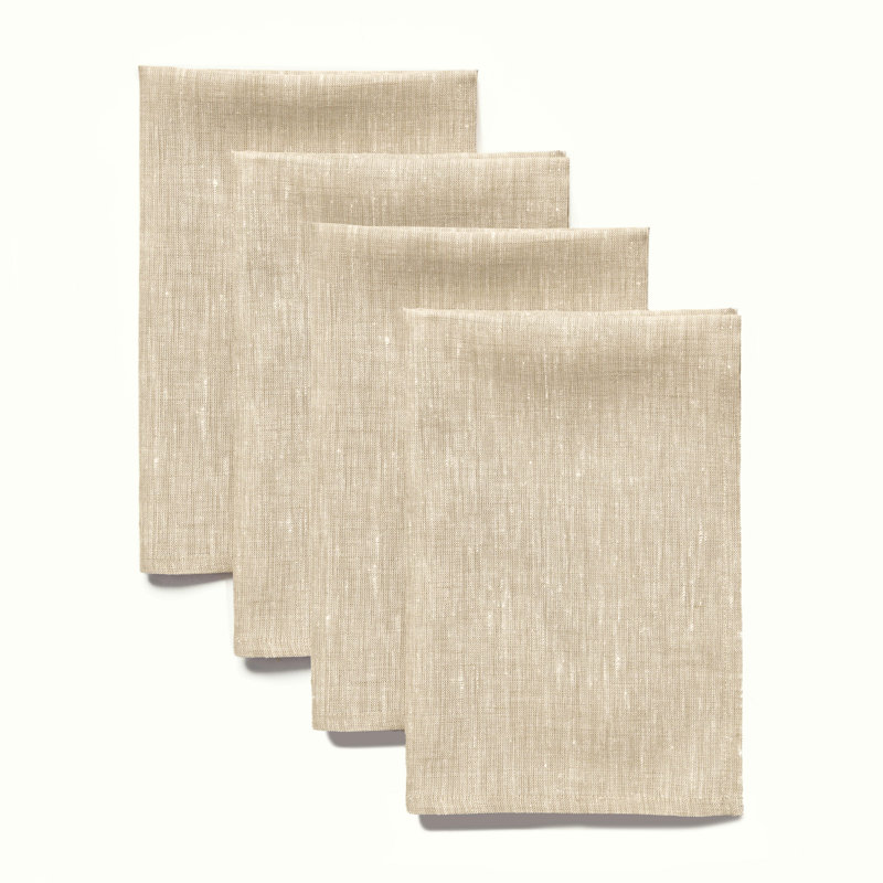 100% Pure Linen Dinner Napkins - Athena, Champagne Beige