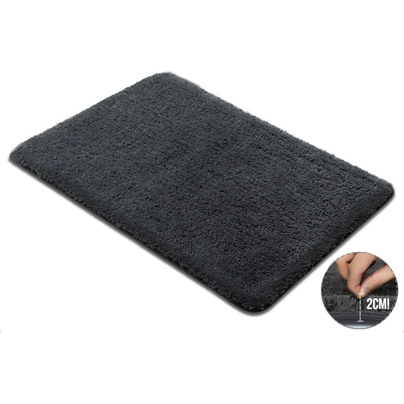 Rectangle Bath Mat, 50cm, 80cm, Dark Grey
