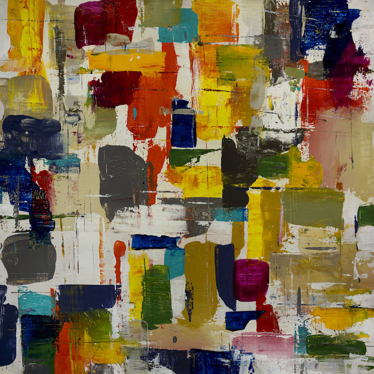 « fraîche mod », reproduction d’art sur toile tendue, H 12 po x l 12 po x P 1,5 po