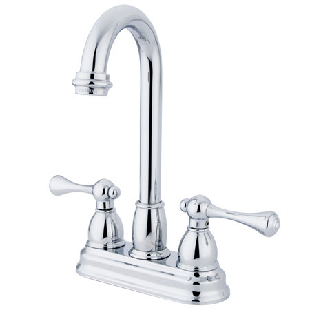 Kingston Brass Vintage Two-Handle 2-Hole Deck Mount Bar Faucet, Polished Chrome