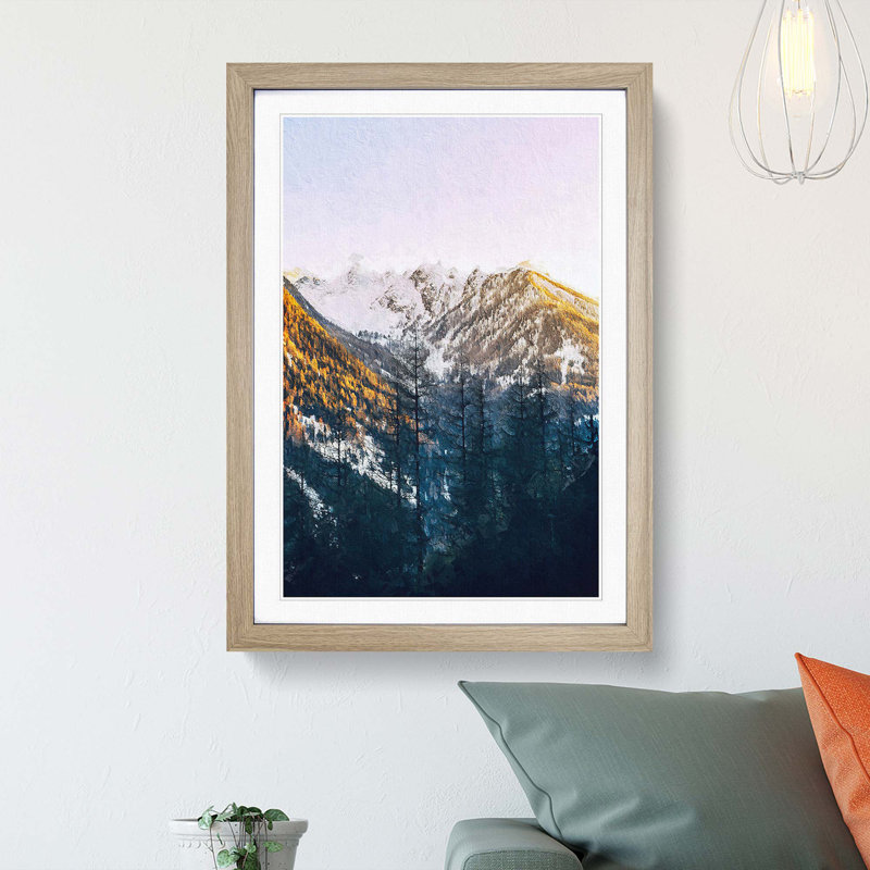Tall Trees - Picture Frame Painting Print, Oak Framed, 36cm H x 27cm W x 2cm D