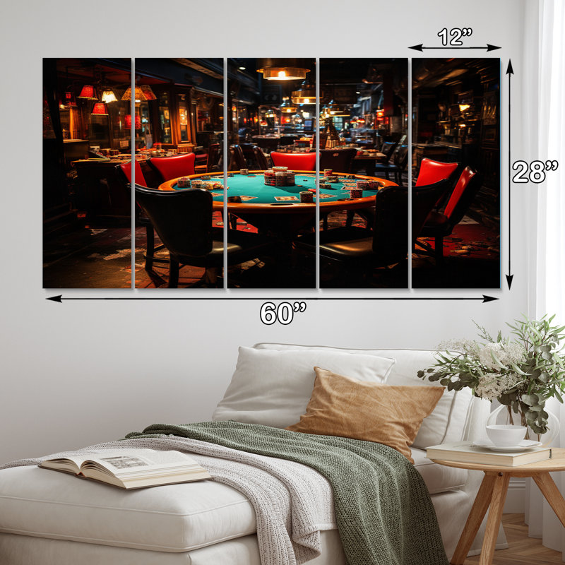 «Casino Royale Blackjack II», impression sur toile - 5 panneaux égaux