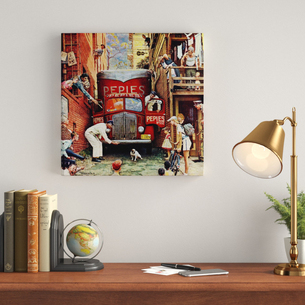 'Road Block' by Norman Rockwell Painting Print on Wrapped Canvas Vault W Artwork 