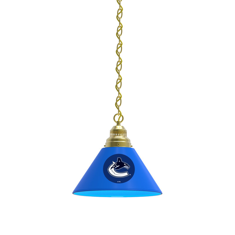Luminaire suspendu conique 1 lumière NHL, Laiton, Vancouver Canucks