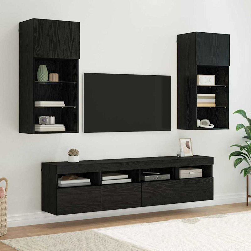 Unfinished TV Stand for TVs up to 24", Black Oak