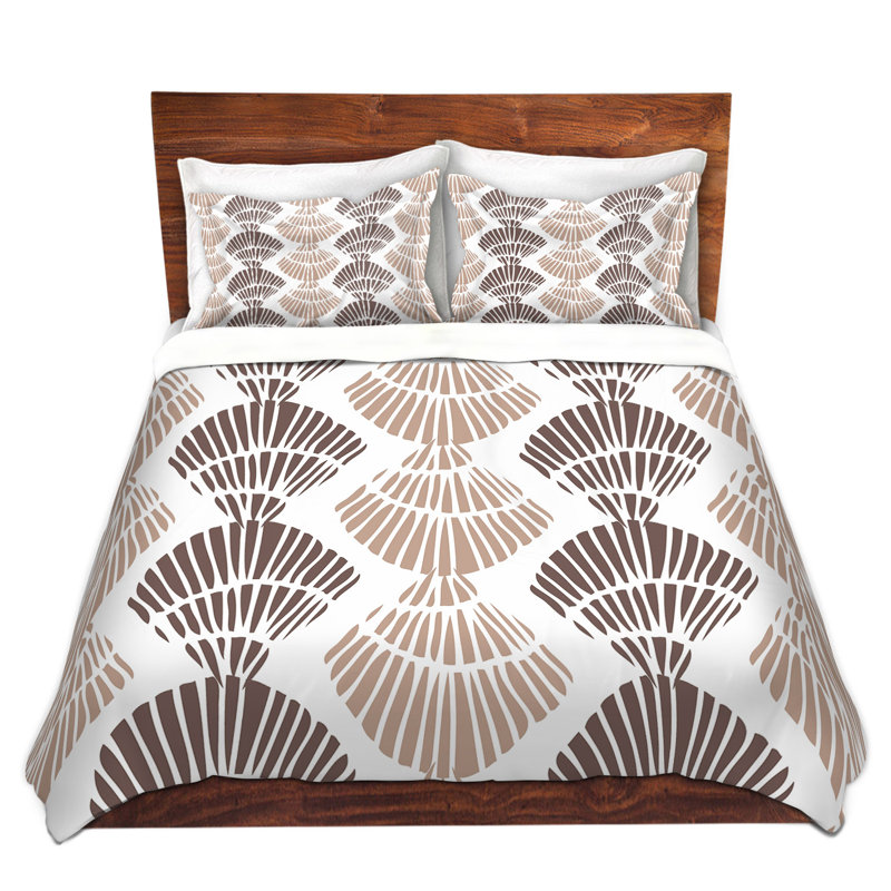 Ensemble de housse de couette coquillage latte, 1 housse simple + 1 taie standard